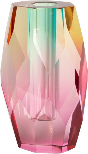C´est Bon Lysestage - Høj Oval Krystal Vase-Lysestage i Pink Ombre