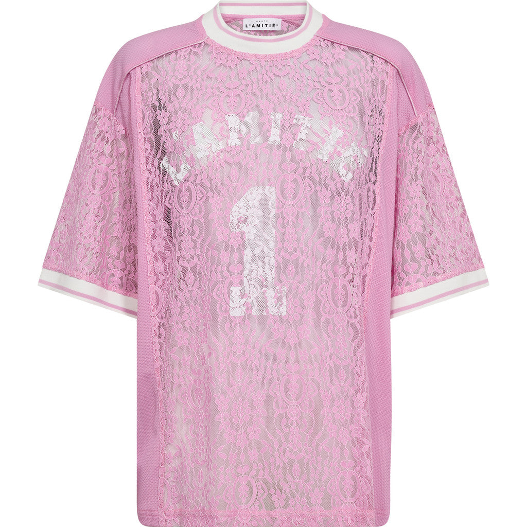 Haute L´amitié Bluse - Lace Football T-shirt i Candyfloss