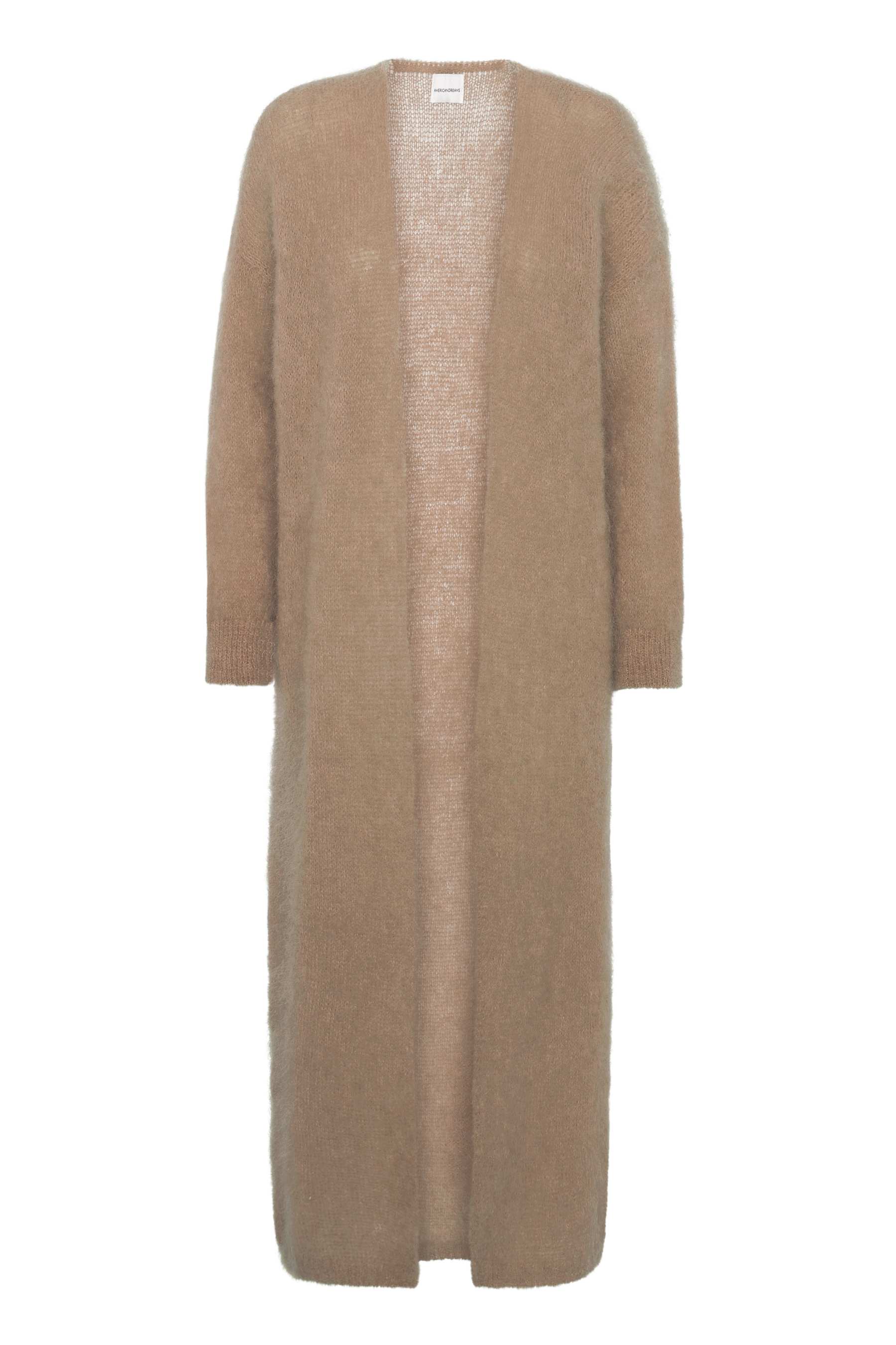 Americandreams Cardigan - Lee Lang Cardigan i Medium Brun