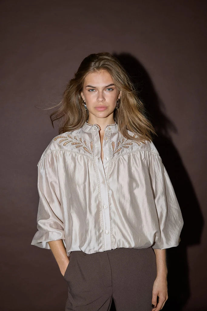 Co´Couture Bluse - MelinCC Balloon Lace Bluse