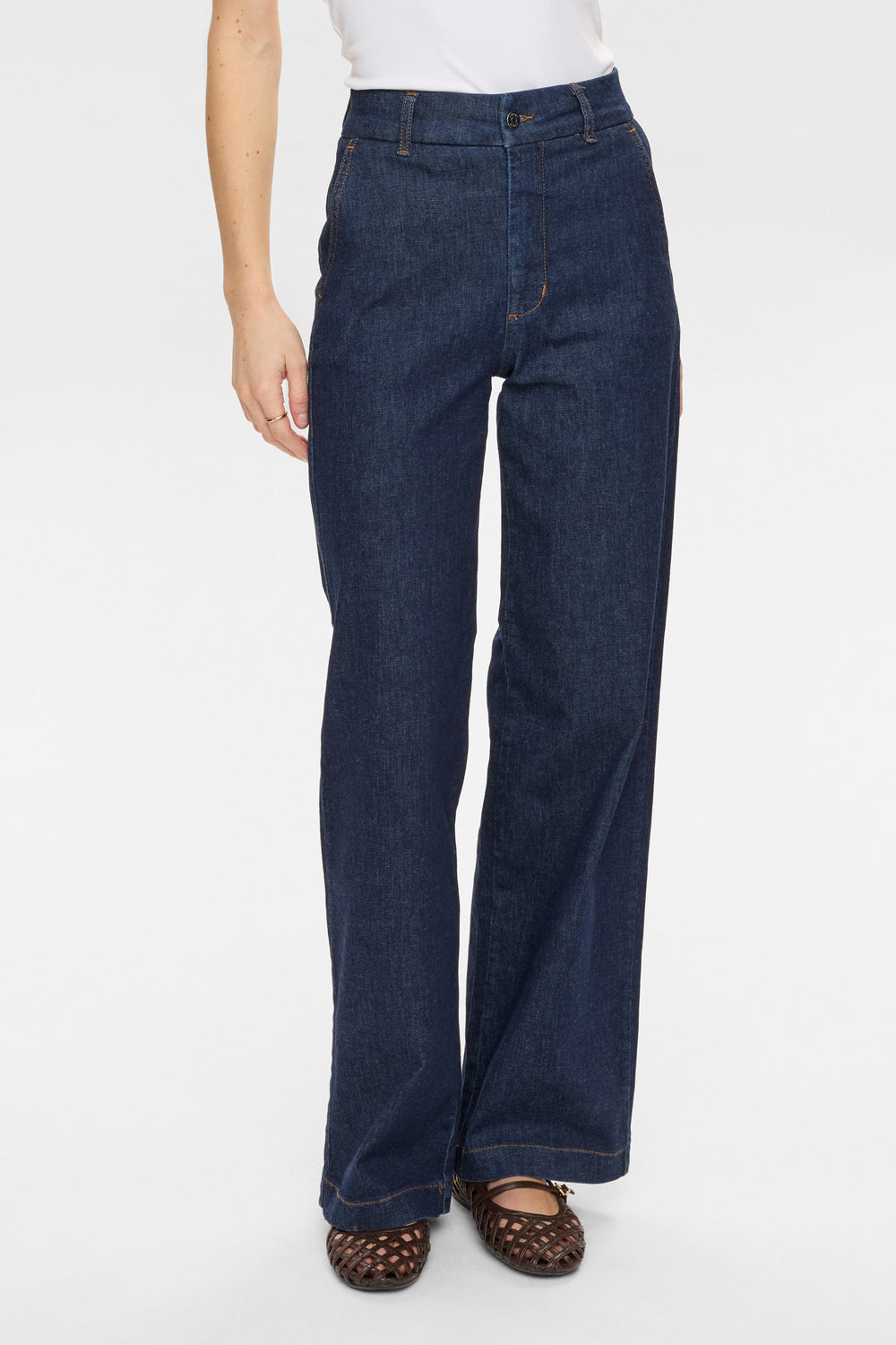 Nümph Bukser - NuAmber Hr Wide Jeans I Dark Blue Denim