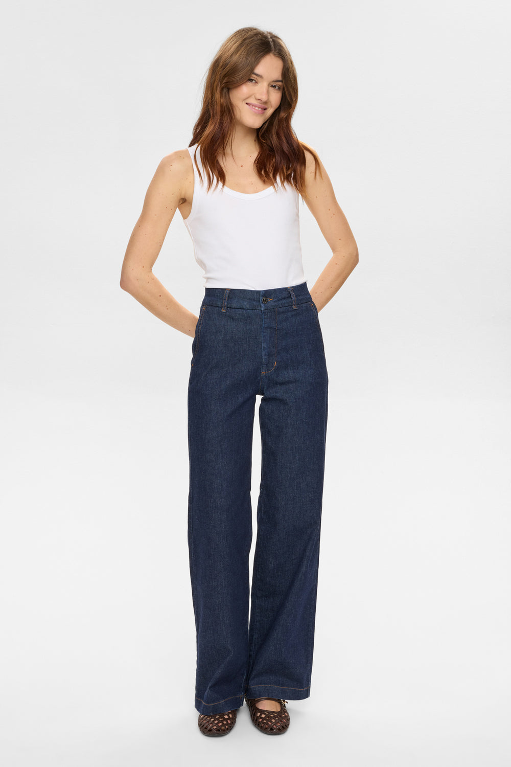 Nümph Bukser - NuAmber Hr Wide Jeans I Dark Blue Denim