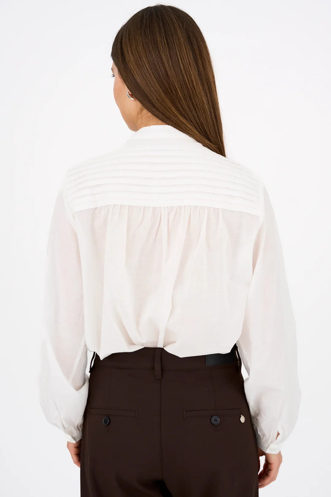 Pieszak Skjorte - PD-Wiona Pleat Skjorte I White Pearl