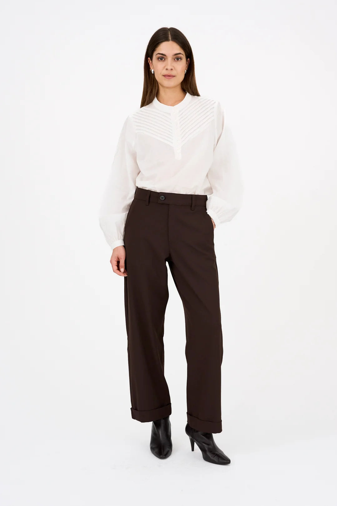 Pieszak Skjorte - PD-Wiona Pleat Skjorte I White Pearl