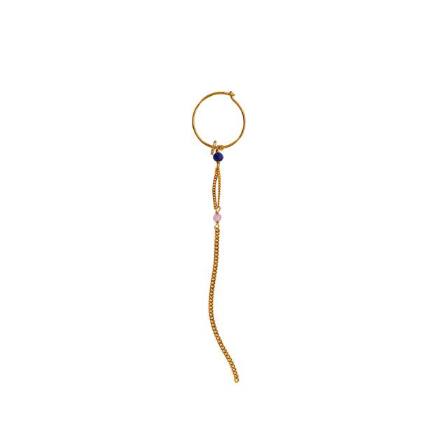 Stine A Ørering - 1435 Miss Pearls Hoop Ørering Med Kæde Forgyldt