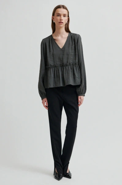 Second Female Bluse - Carline Bluse i Beluga Grå