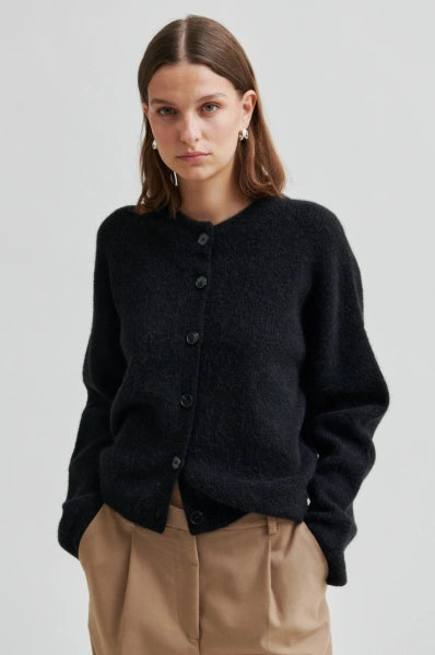 Second Female Cardigan - Babby Strik Cardigan i Sort