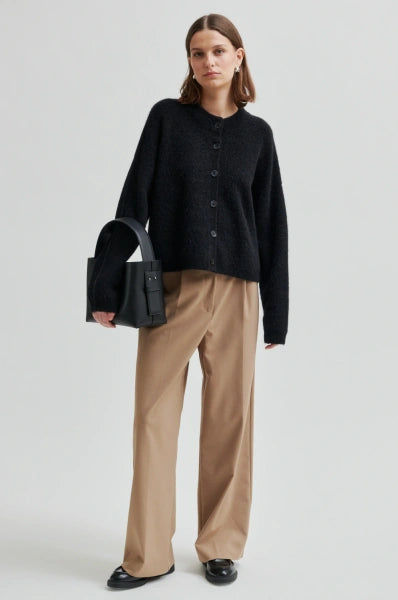 Second Female Cardigan - Babby Strik Cardigan i Sort