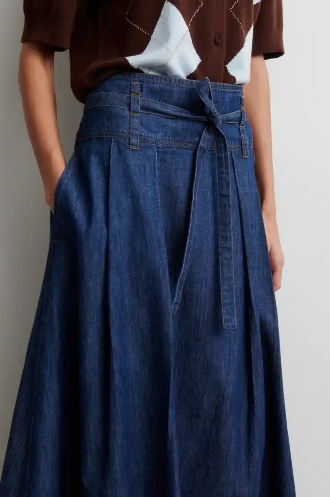 Second Female Nederdel - Evana Denim Nederdel i Blue Denim
