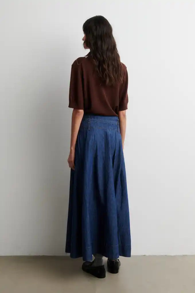 Second Female Nederdel - Evana Denim Nederdel i Blue Denim