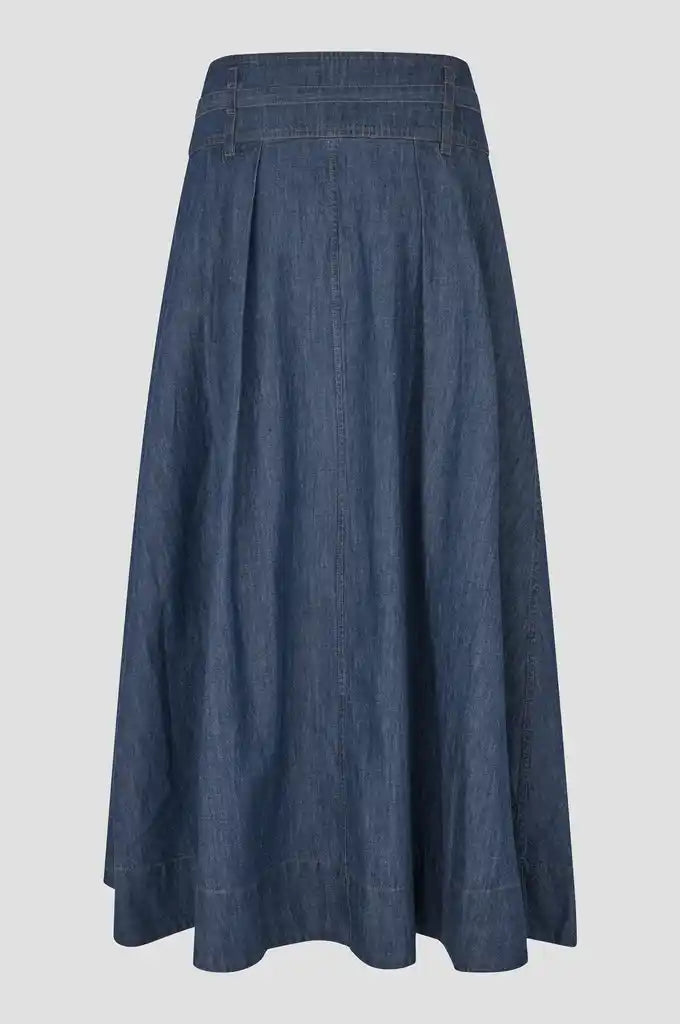 Second Female Nederdel - Evana Denim Nederdel i Blue Denim