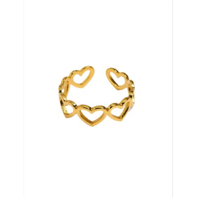 Tim & Simonsen Fingerring - TSJ410 Heart Ring i Forgyldt