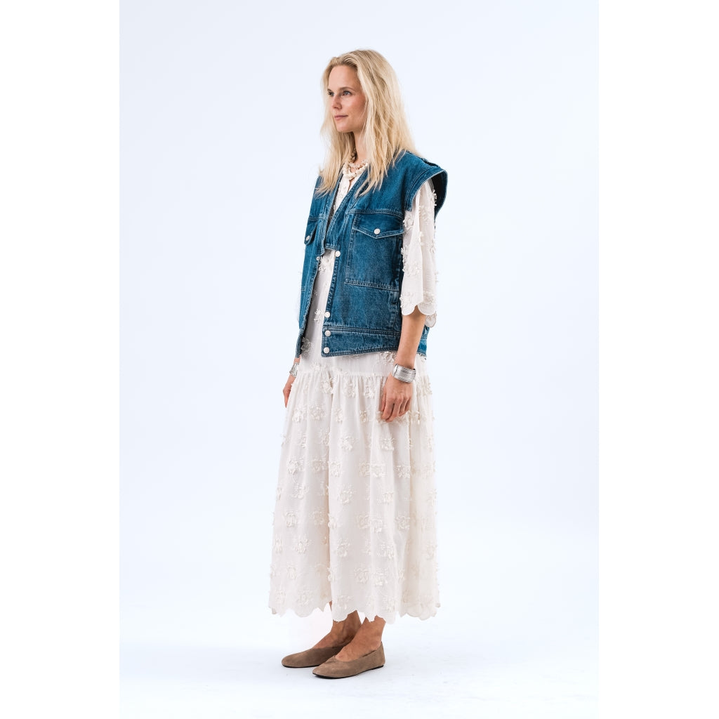 Lollys Laundry Vest - SamLL Denim Vest i Blue Denim