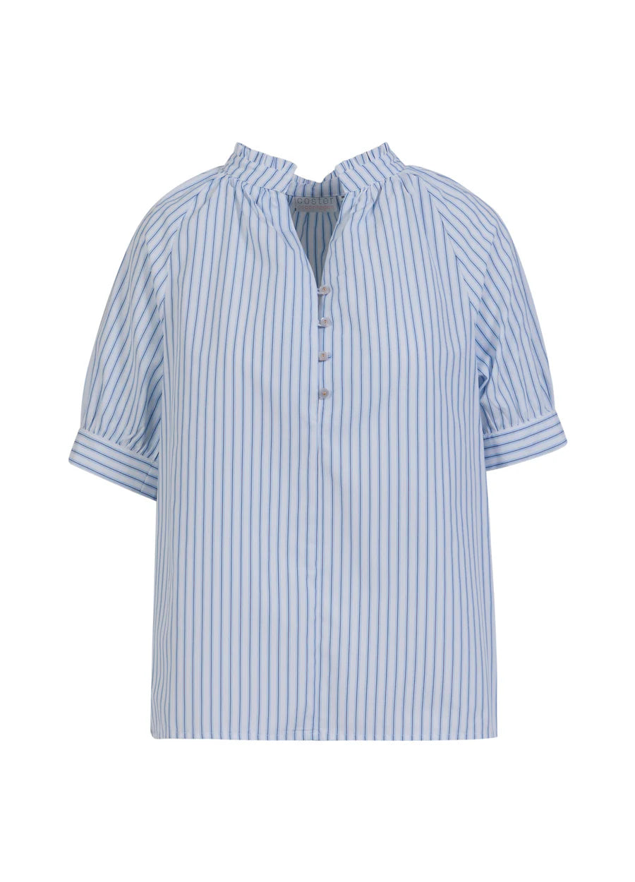 Coster Copenhagen Skjorte - Skjorte Med Striber i Petit Blue Stribes