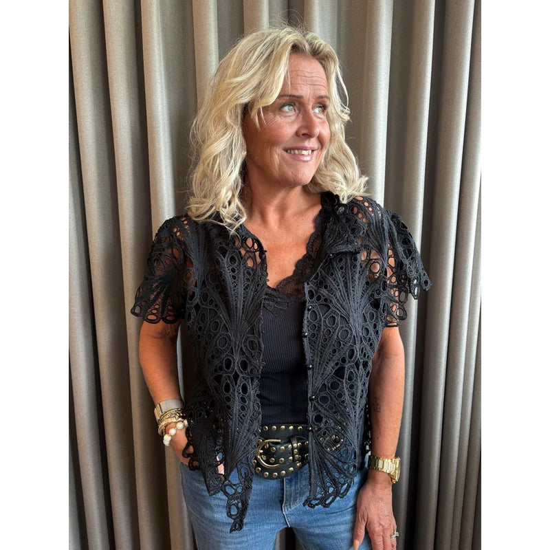 Tim & Simonsen Bluse - Thyra Blonde Bluse i Sort