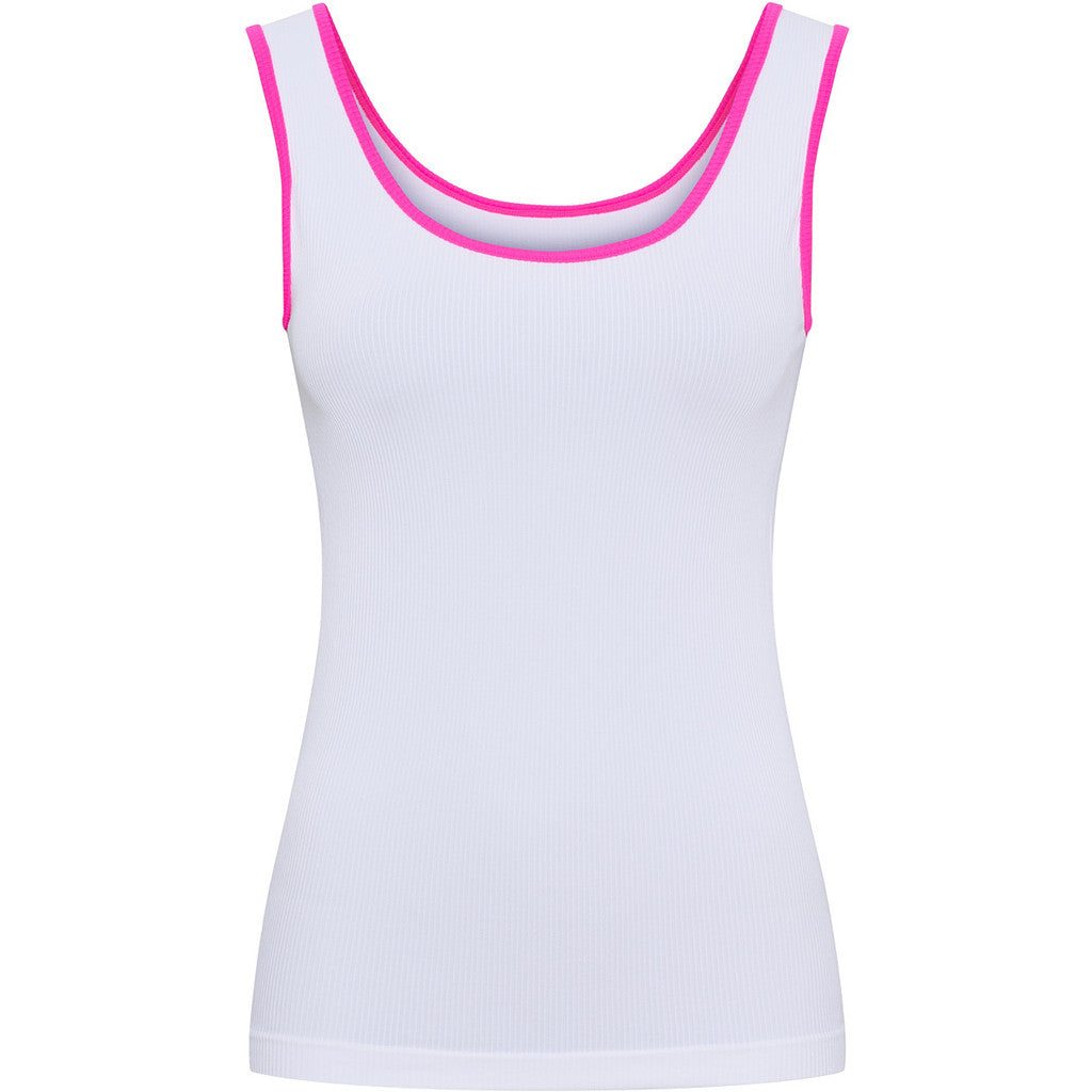 Tim & Simonsen Top - Marie Rib Top i Bianco-Bubble Flou Gum