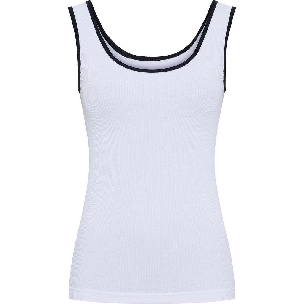 Tim & Simonsen Top - Marie Rib Top i Bianco-Nero