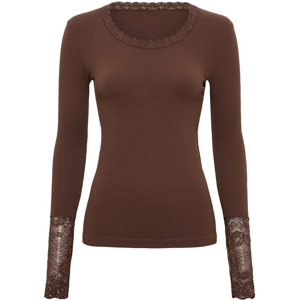 Tim & Simonsen Bluse - Frida Bluse Costina Lace ls i Cioccolato
