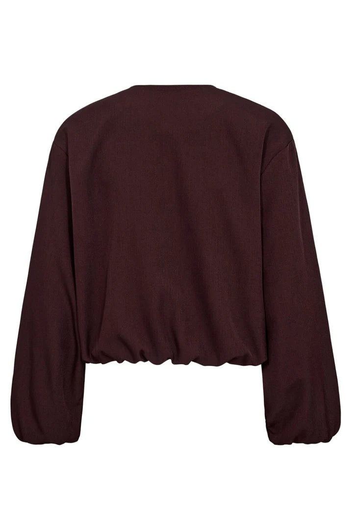 Co´Couture Jakke - LunaCC Balloon Zip Jakke i Winered