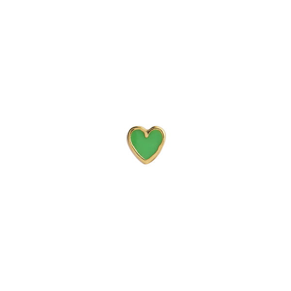Stine A - Petit Love Heart Grøn i Guld