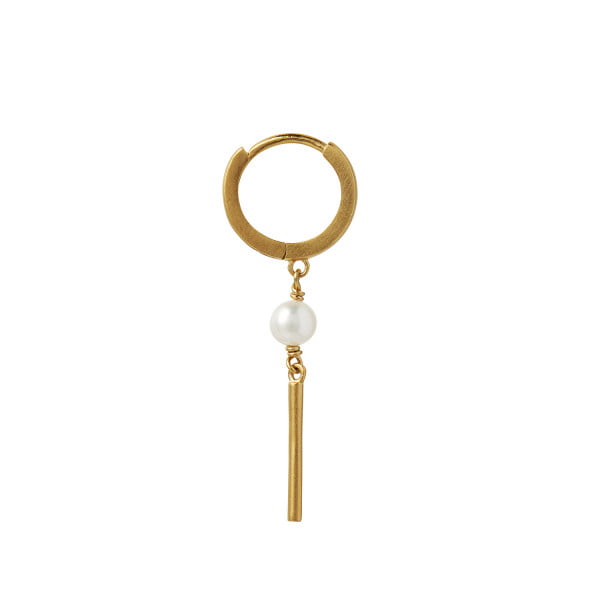 Stine A - Huggie With Pen Ørering med Perle