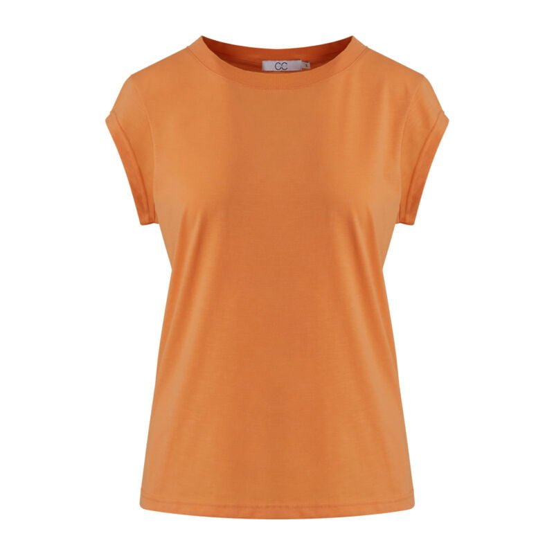 Coster Copenhagen T-shirt - CC Heart Basic T-shirt Rund Hals i Sunset Orange