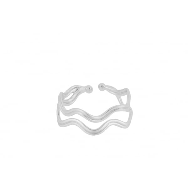 Pernille Corydon - Double Wave Ring i Sølv