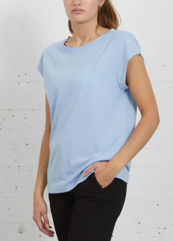 Coster Copenhagen T-shirt - CC Heart Basic T-shirt Rund Hals i Powder Blue