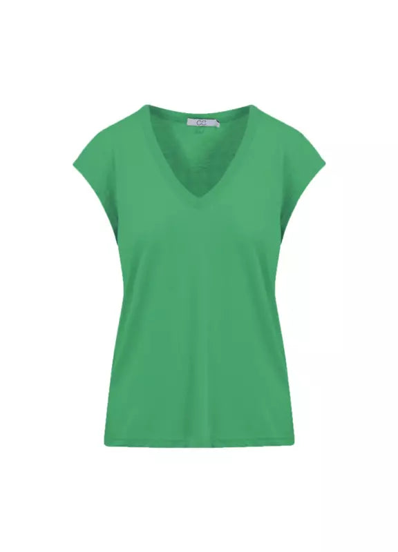Coster Copenhagen - CC Heart Basic T-shirt V-Hals i Emerald Green