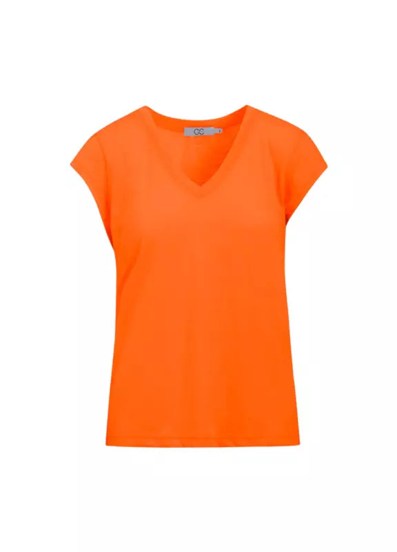Coster Copenhagen - CC Heart Basic T-shirt V-Hals i Orange