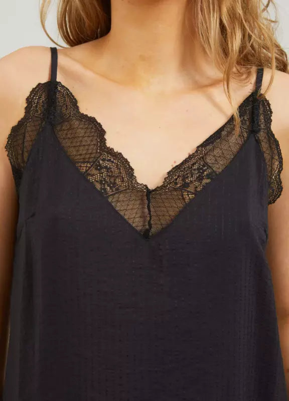 Coster Copenhagen - CC Heart Luna Woven Lace Top i Sort