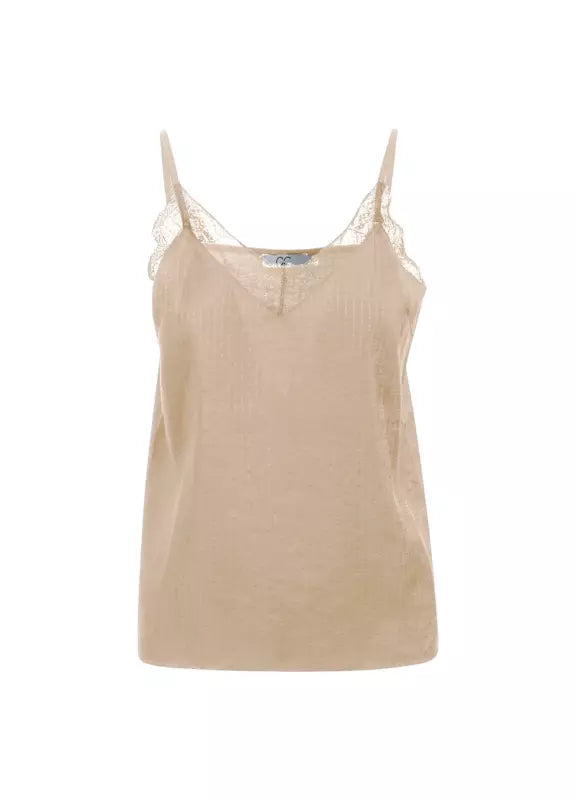 Coster Copenhagen - CC Heart Luna Woven Lace Top i Creme