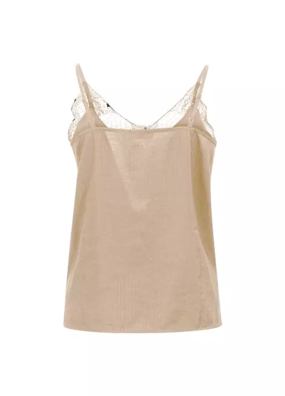 Coster Copenhagen - CC Heart Luna Woven Lace Top i Creme