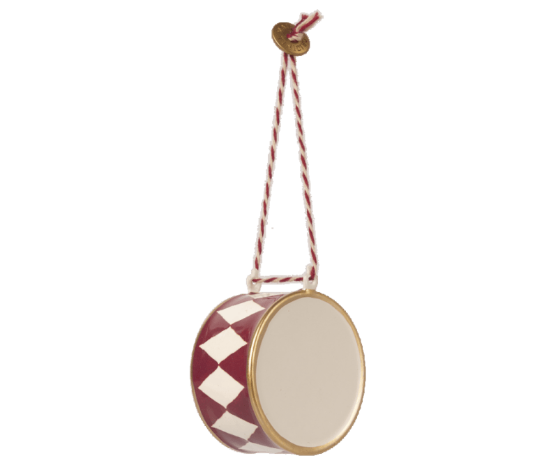 Maileg - Metal Ornament Stor Tromme i Rød
